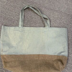 Elegant Light Blue and Brown Tote Bag